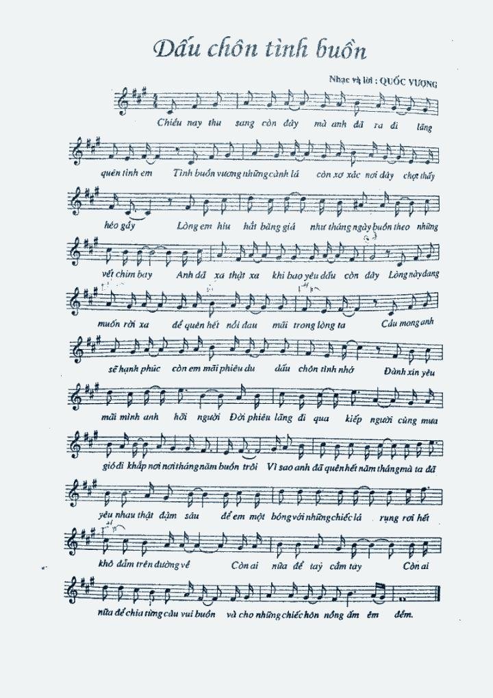 Sheet nhạc Dấu Chôn Tình Buồn